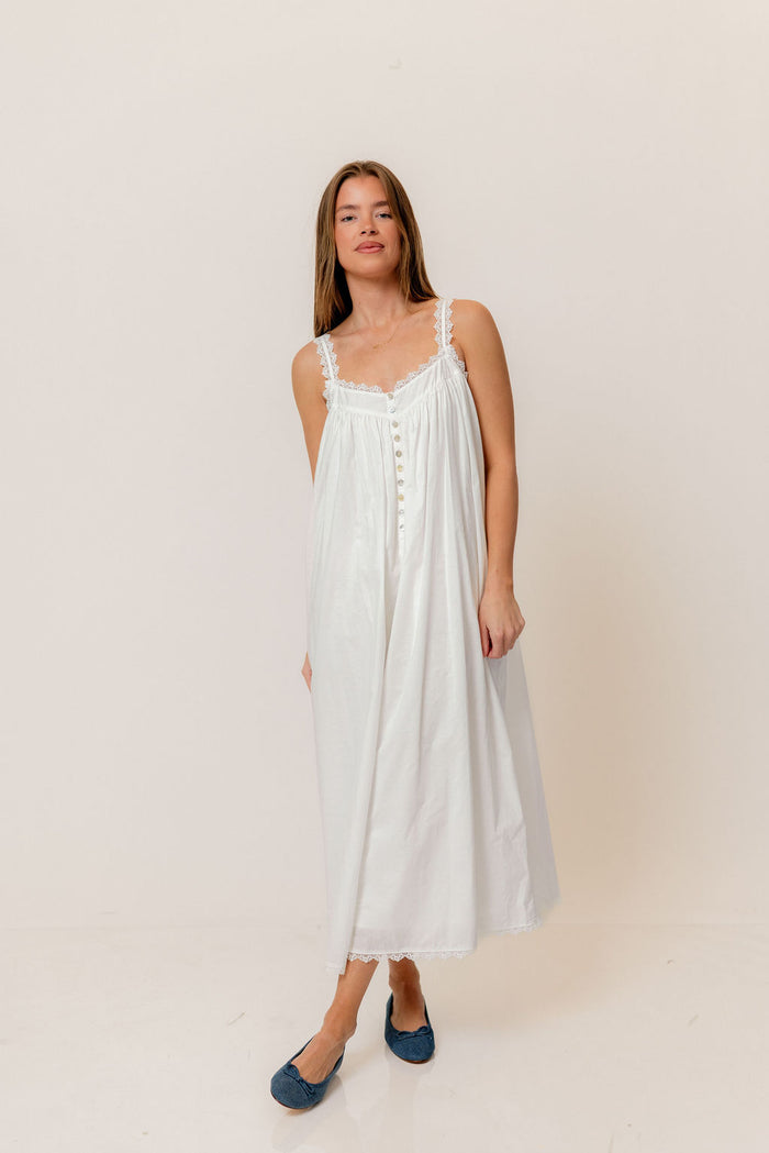 Reese 100% Cotton House Dress in Ivory - Bump Friendly