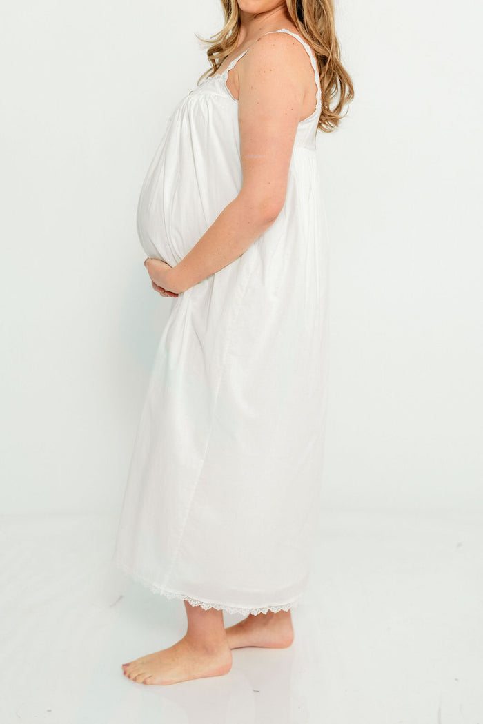 Reese 100% Cotton House Dress in Ivory - Bump Friendly
