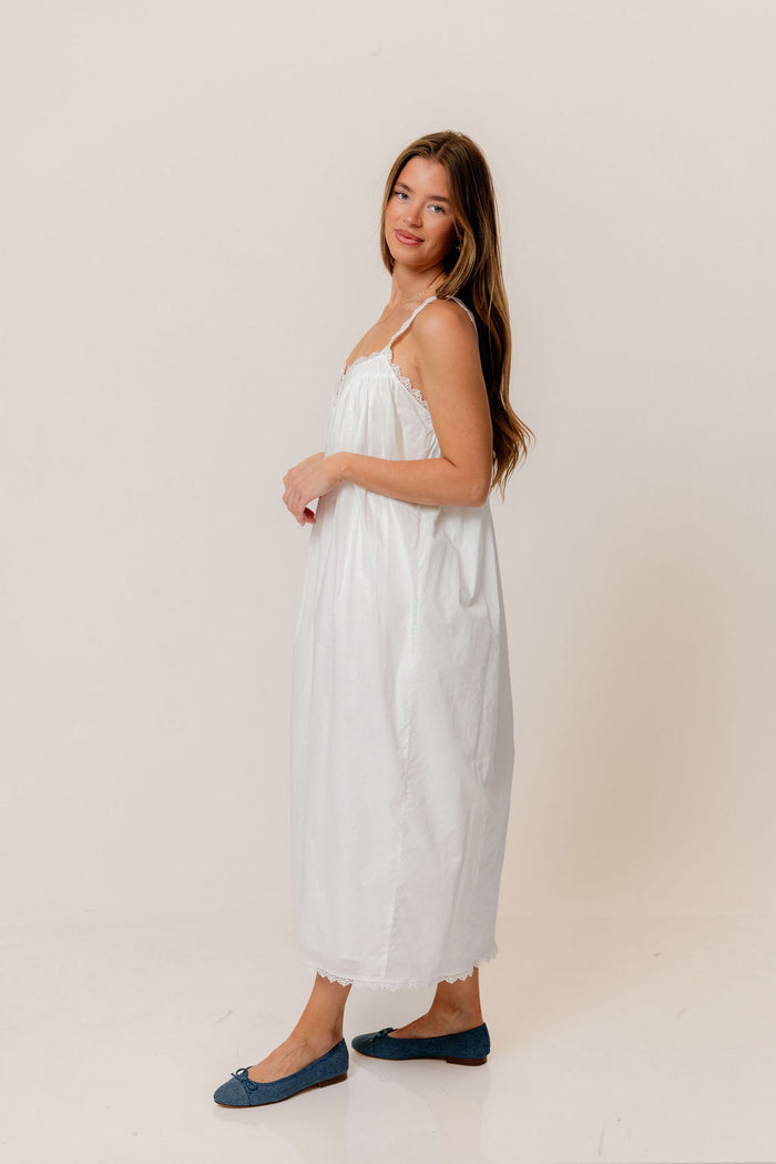 Reese 100% Cotton House Dress in Ivory - Bump Friendly