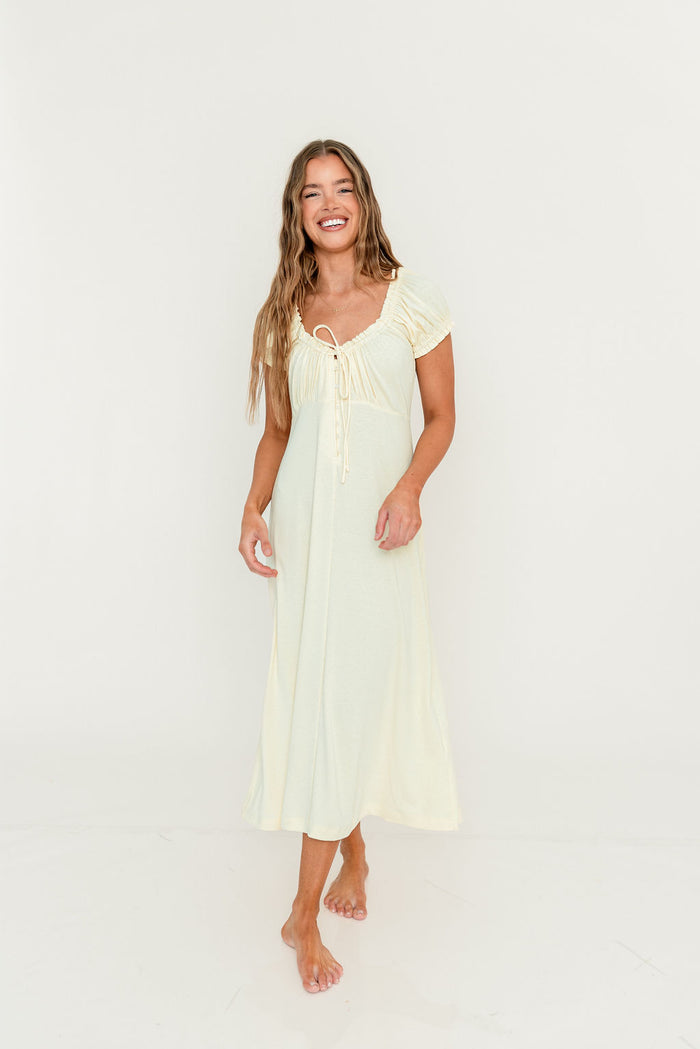 Remi Maxi Dress in Custard