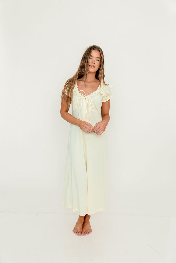 Remi Maxi Dress in Custard