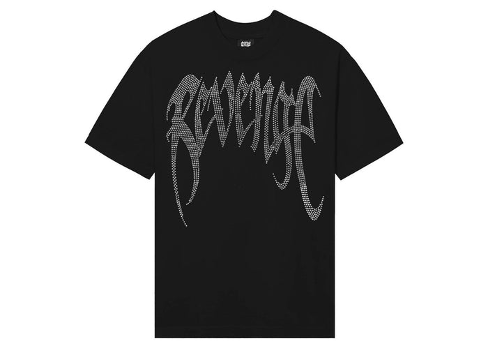 Revenge Arch Logo Rhinestone Tee Black