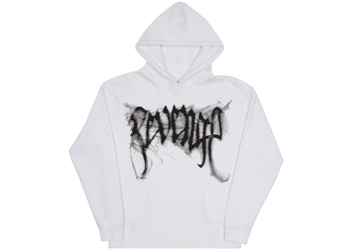 Revenge Smoke Arch Logo Cropped Hoodie White/Black
