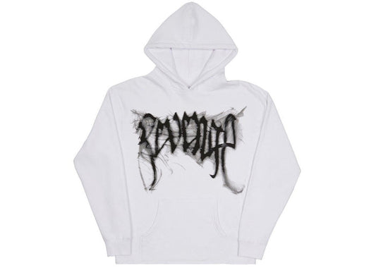 Revenge Smoke Arch Logo Cropped Hoodie White/Black