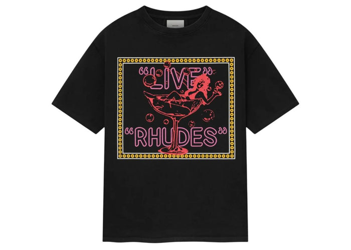 Rhude Live Rhudes Tee Vintage T-Shirt Black