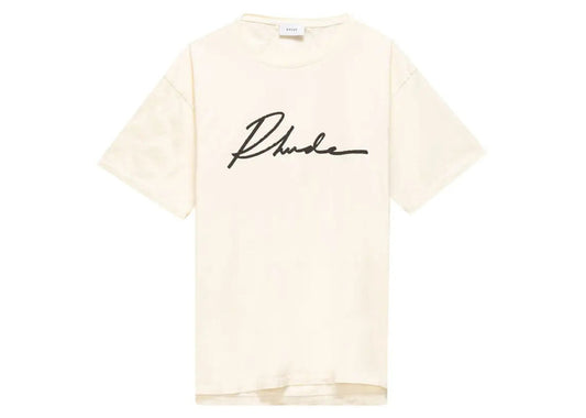 Rhude Logo Script Tee White