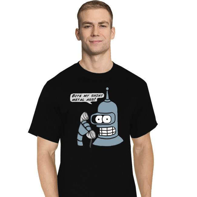 Secret_Shirts T-Shirts, Tall / Large / Black Robot On The Phone