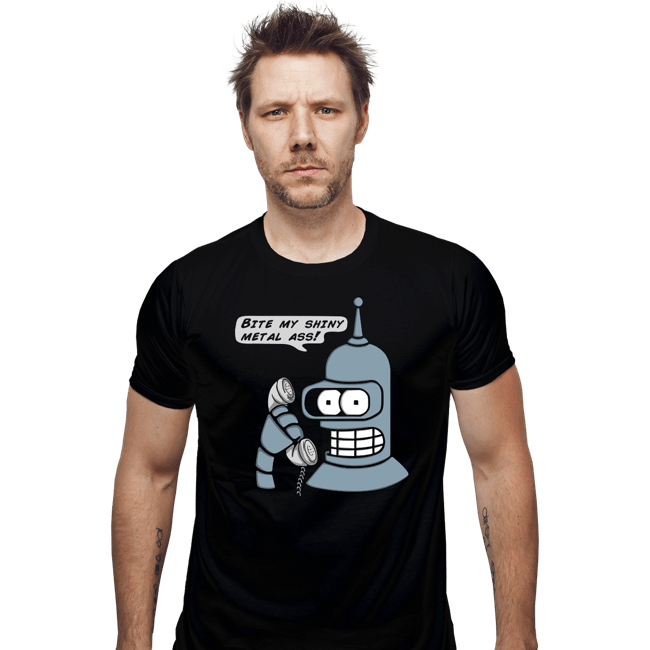 Secret_Shirts Fitted Shirts, Mens / Small / Black Robot On The Phone