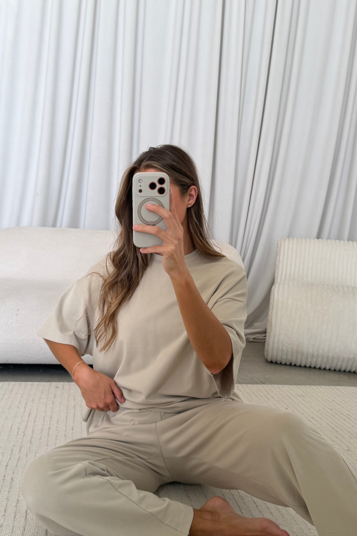 Robyn Butter Brushed Knit Loose Fit Tee in Papyrus