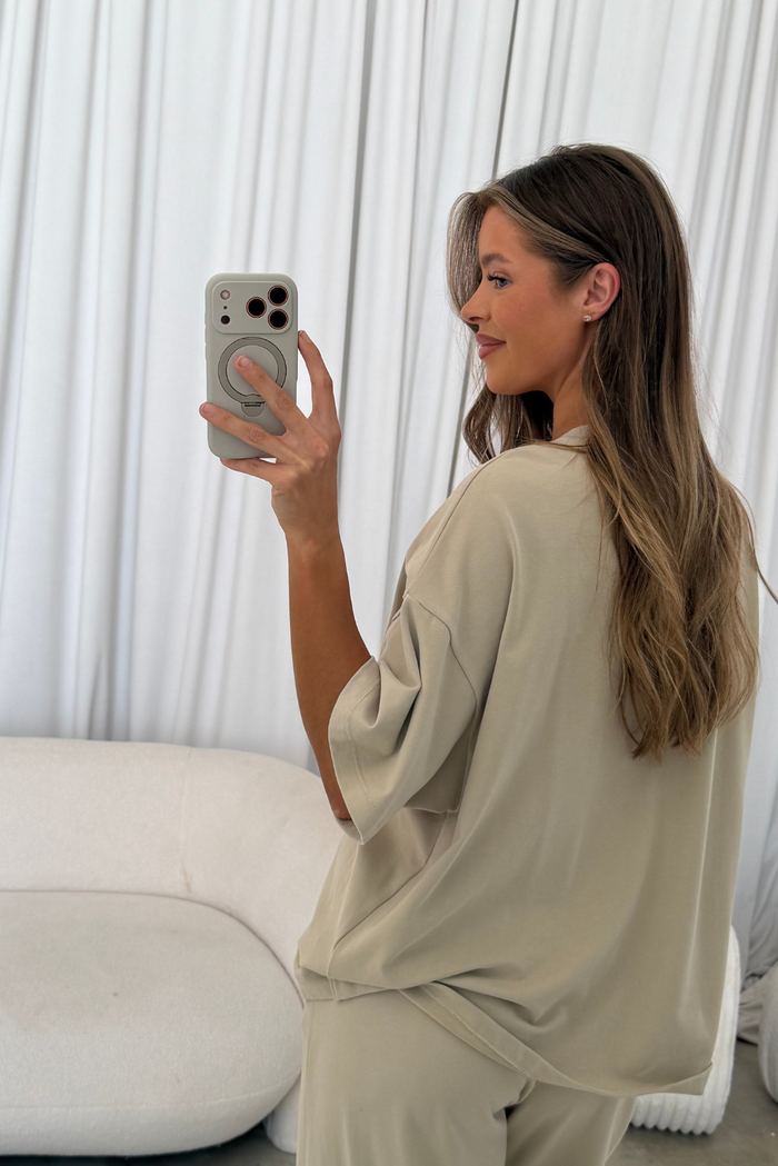 Robyn Butter Brushed Knit Loose Fit Tee in Papyrus