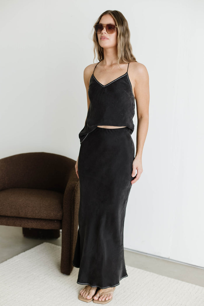 Romana Cami Top and Skirt Set in Black *Final Sale*