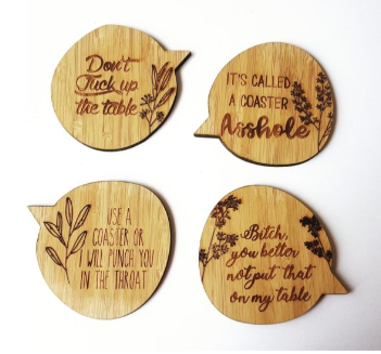 Rude Bamboo Coasters