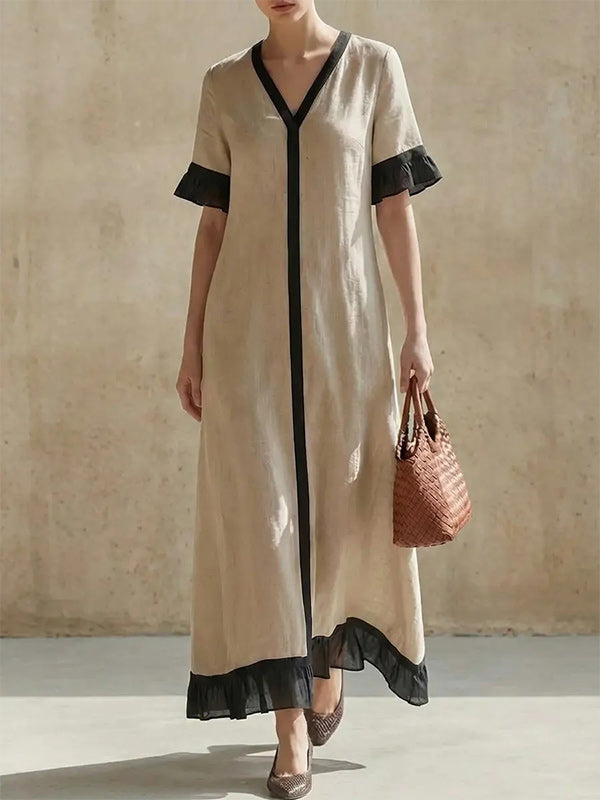 Ruffle Contrast Dress
