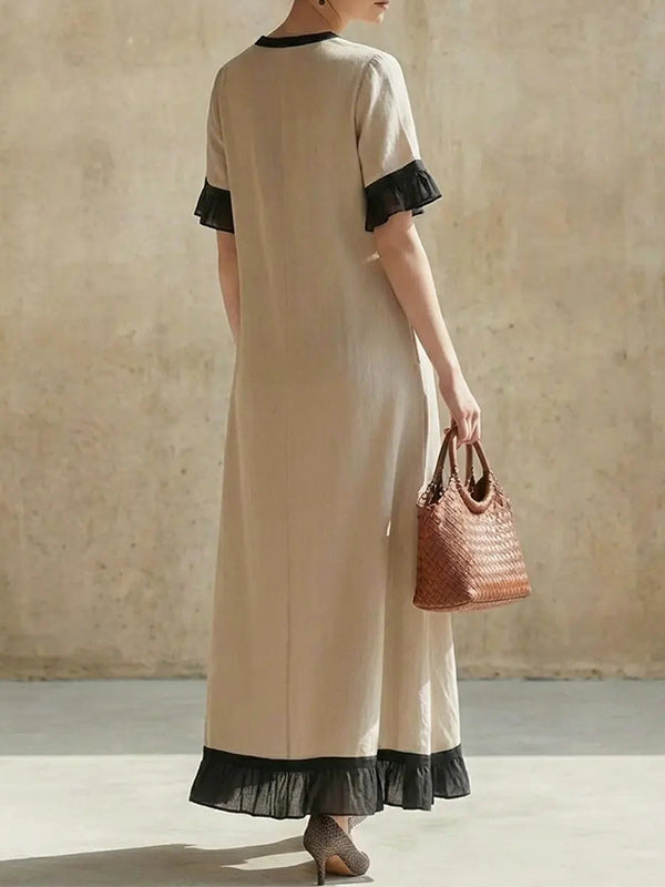 Ruffle Contrast Dress