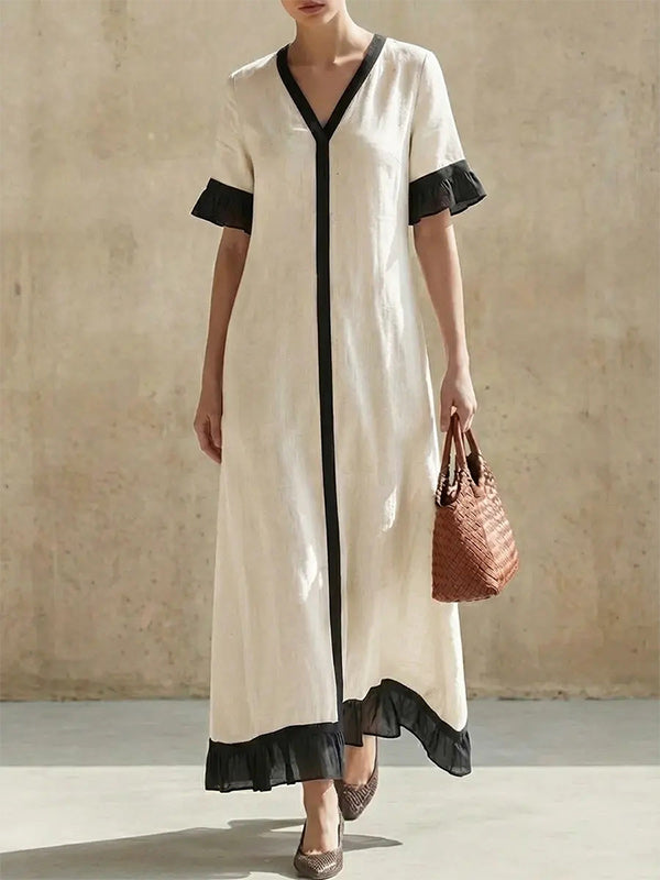 Ruffle Contrast Dress