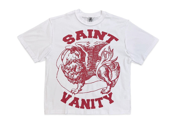 Saint Vanity Griffin White Burgundy T-Shirt