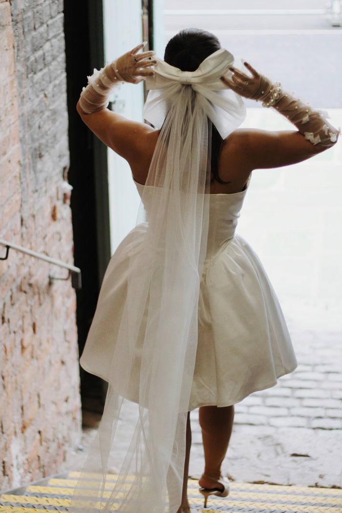 Satin Wedding Bow Veil
