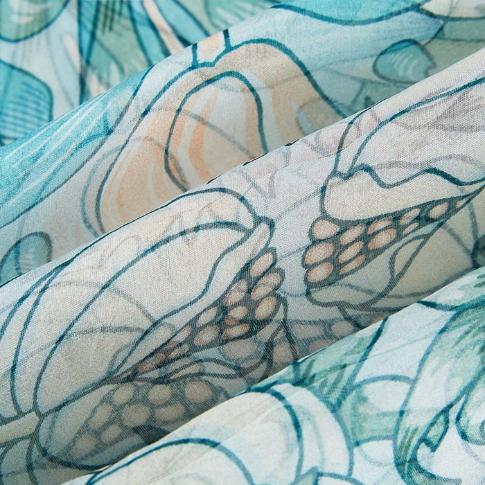 SC-SILK-WM-POME | 100% PURE SILK SCARF WILLIAM MORRIS POMEGRANATE & LILY
