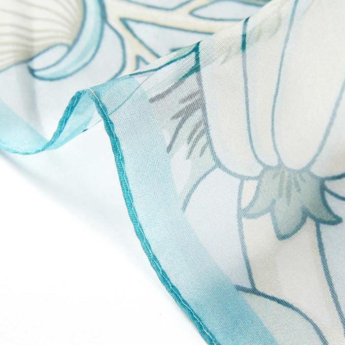 SC-SILK-WM-POME | 100% PURE SILK SCARF WILLIAM MORRIS POMEGRANATE & LILY
