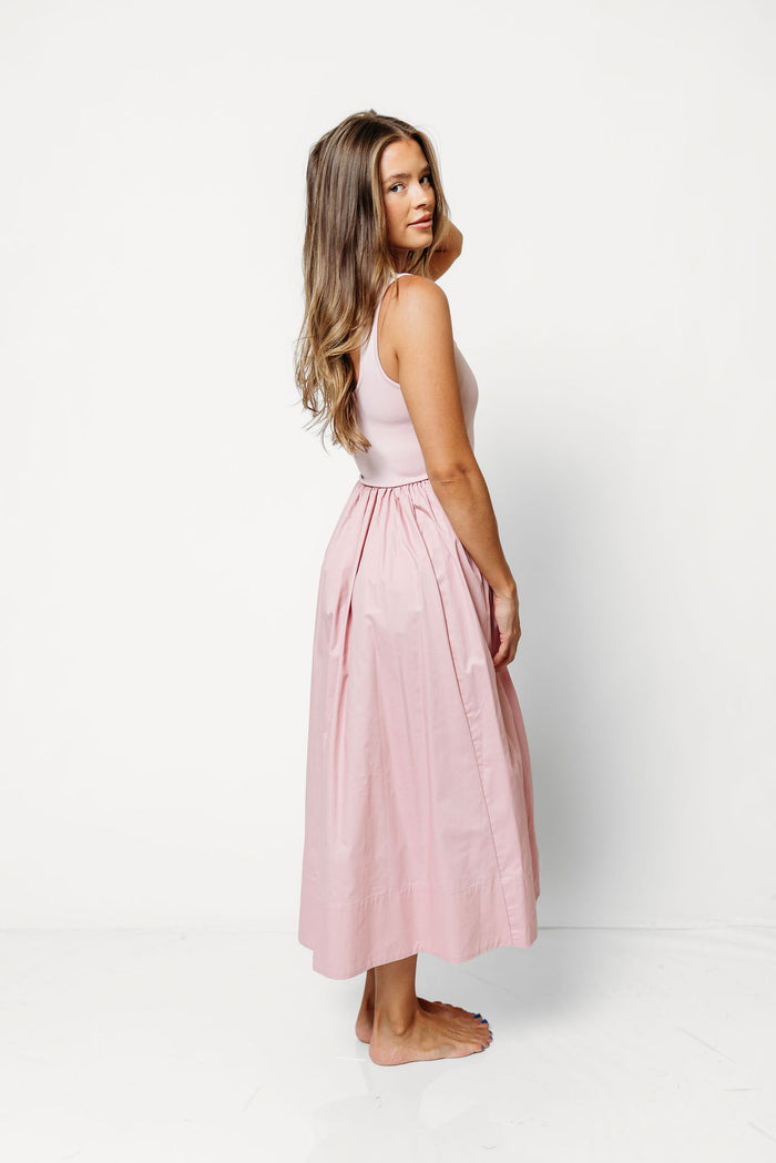 Selah Midi Dress in Dusty Rose