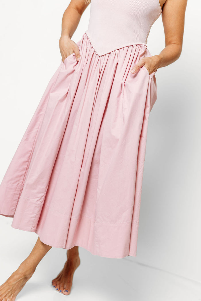 Selah Midi Dress in Dusty Rose