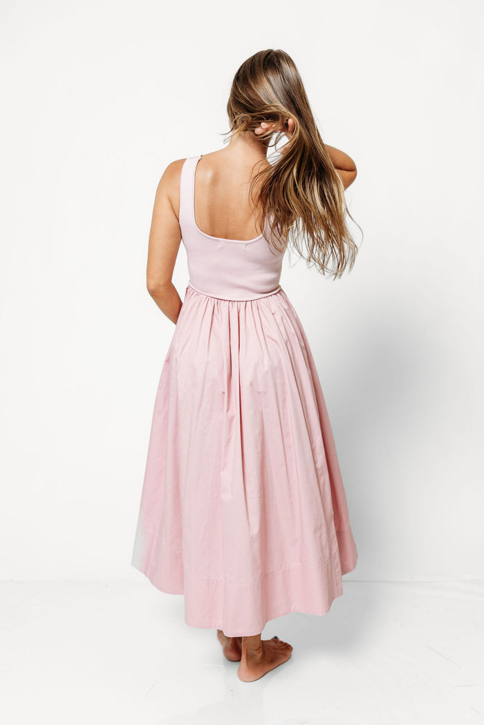Selah Midi Dress in Dusty Rose