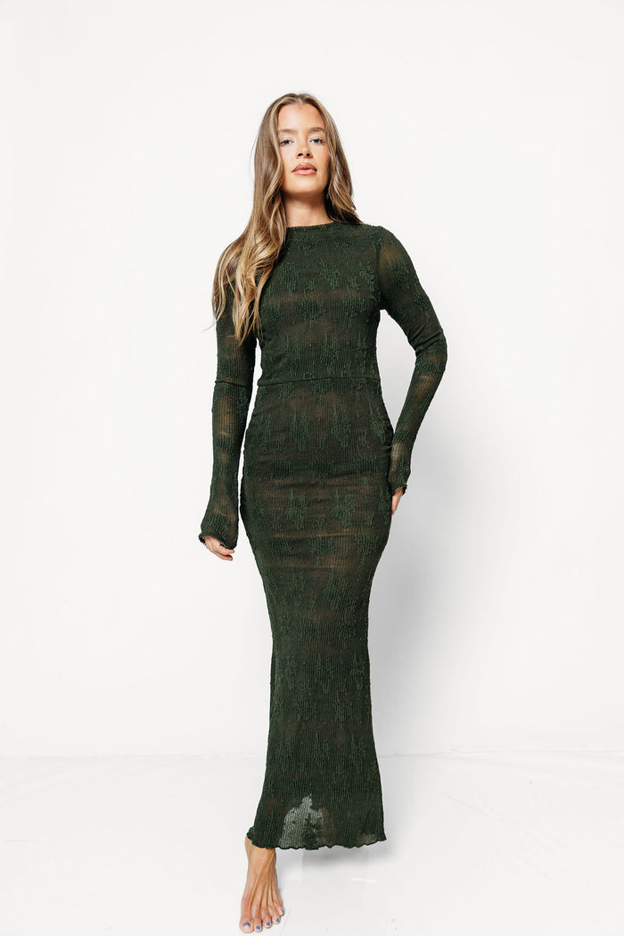 Seraphine Lace Maxi Dress in Evergreen - Inclusive Sizing & Bump Friendly (Size Up for Bump) *9/24 PRE-ORDER*