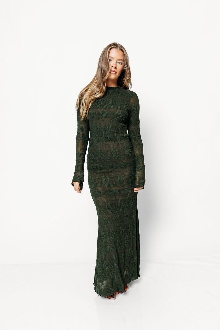 Seraphine Lace Maxi Dress in Evergreen - Inclusive Sizing & Bump Friendly (Size Up for Bump) *9/24 PRE-ORDER*