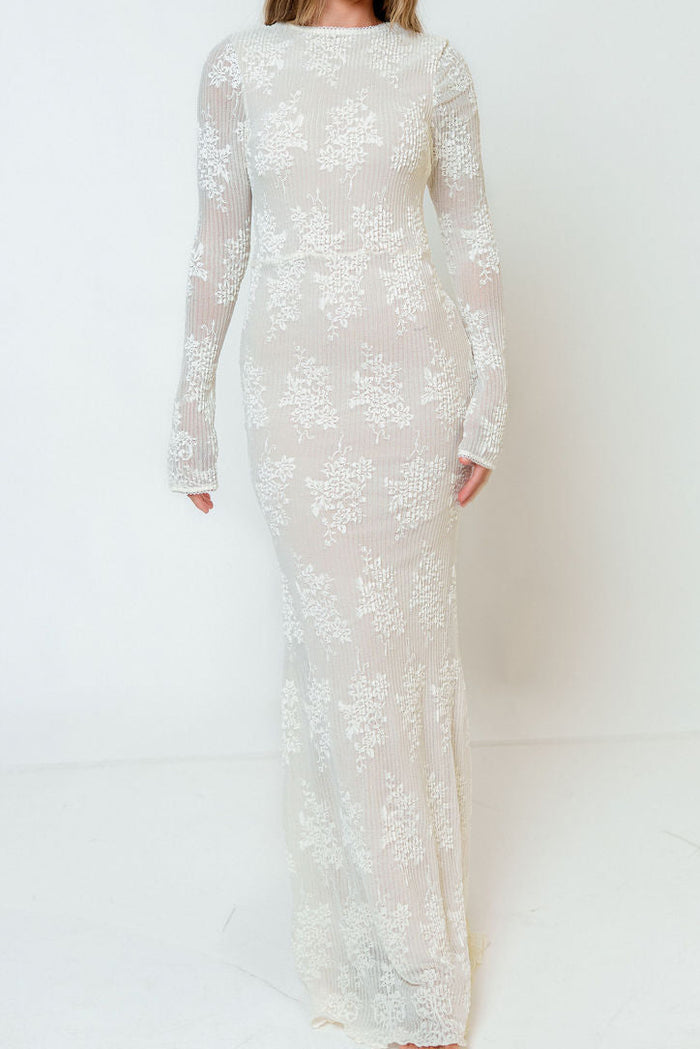 Seraphine Lace Maxi Dress in Ivory - Bump Friendly & Inclusive Sizing (Size Up for Bump)