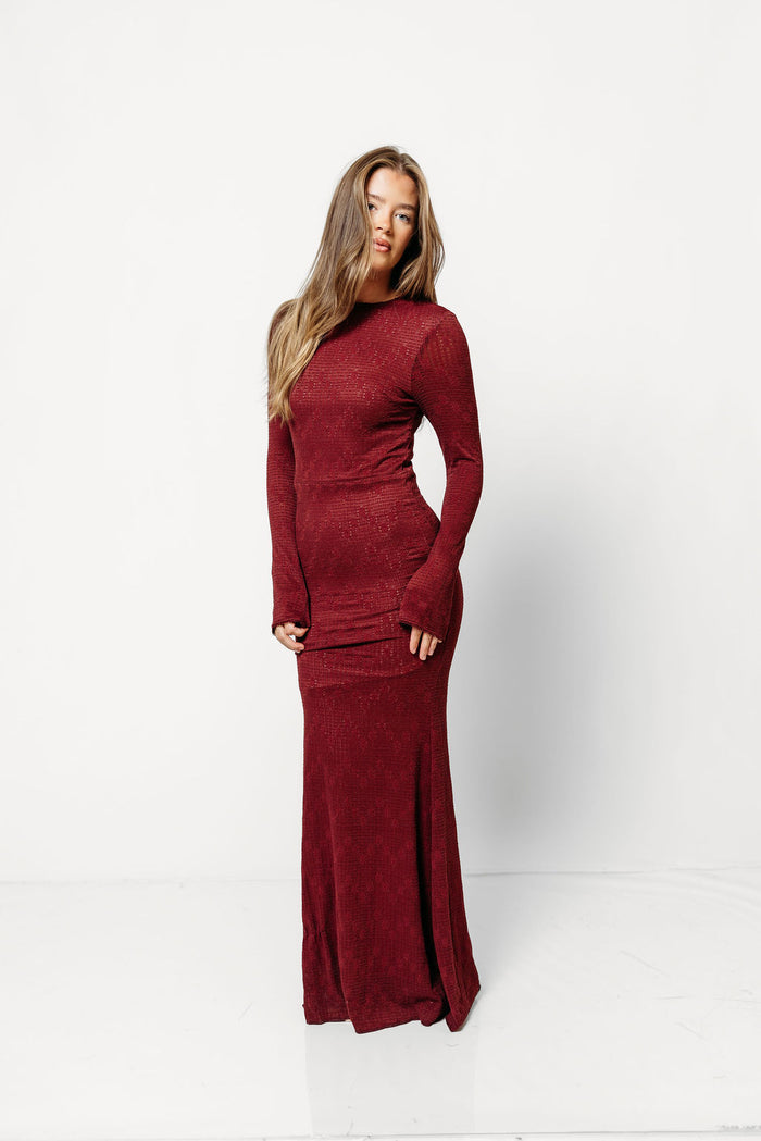 Seraphine Lace Maxi Dress in Wine - Bump Friendly (Size Up for Bump) & Inclusive Sizing *9/11 PRE-ORDER*