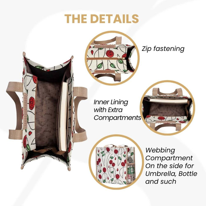 SHOP-RMSP | RENNIE MACKINTOSH SIMPLE ROSE SHOPPER BAG