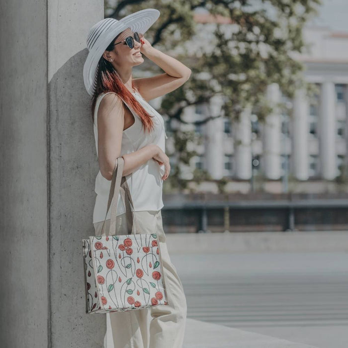 SHOP-RMSP | RENNIE MACKINTOSH SIMPLE ROSE SHOPPER BAG