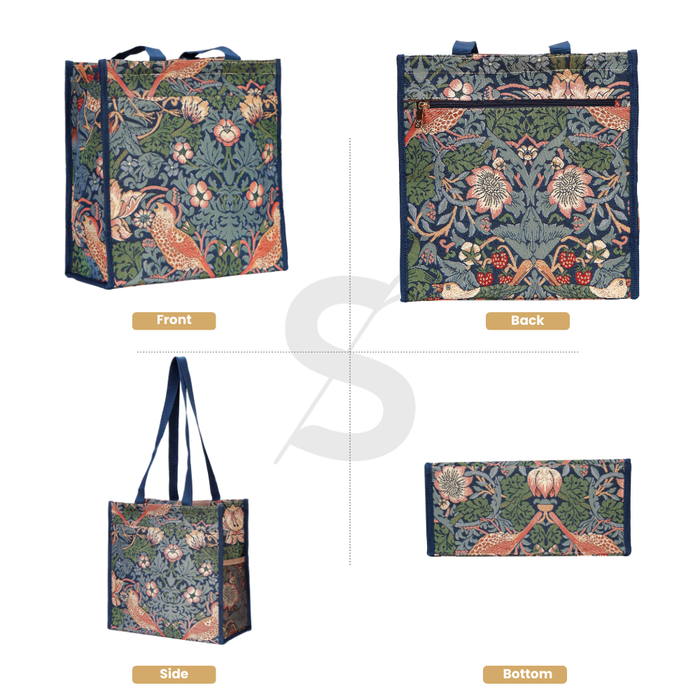 SHOP-STBL | WILLIAM MORRIS STRAWBERRY THIEF BLUE SHOPPER BAG