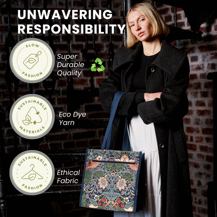 SHOP-STBL | WILLIAM MORRIS STRAWBERRY THIEF BLUE SHOPPER BAG