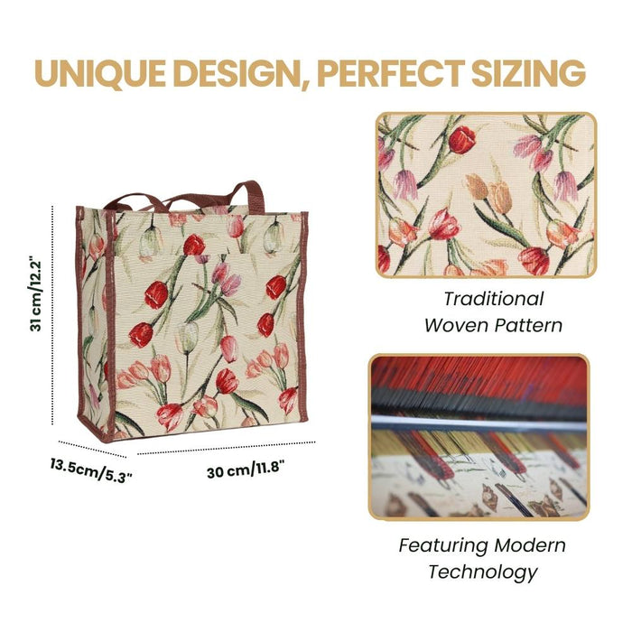 SHOP-TULWT | TULIP WHITE SHOPPER BAG