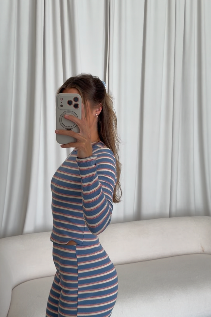 Simone Striped Set in Blue Multi