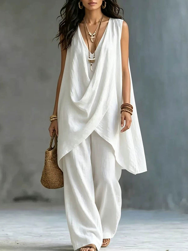 Sleeveless Tunic Top & Pants Set