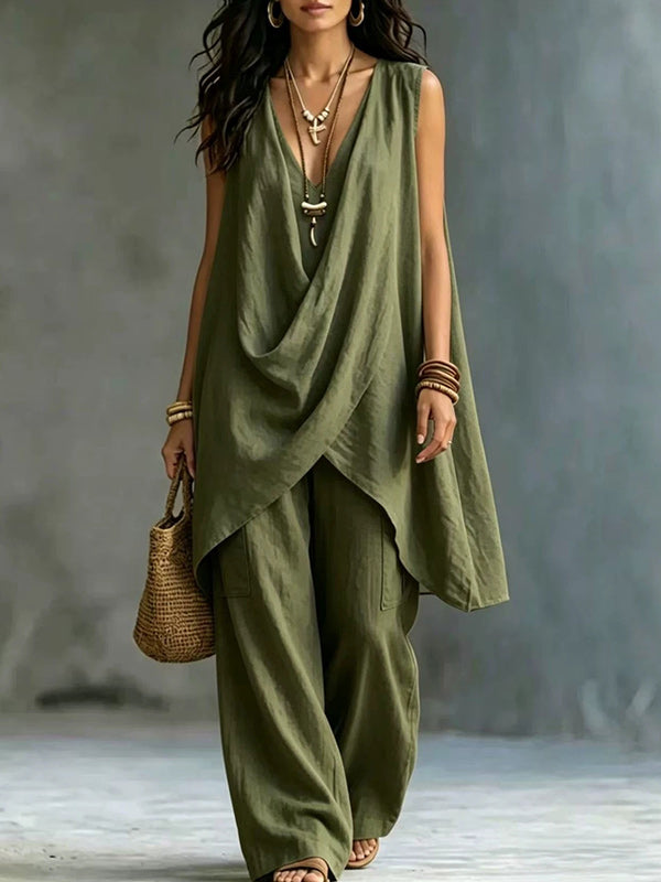 Sleeveless Tunic Top & Pants Set