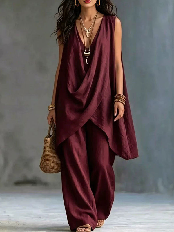 Sleeveless Tunic Top & Pants Set