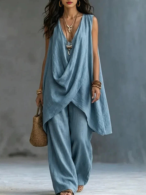 Sleeveless Tunic Top & Pants Set
