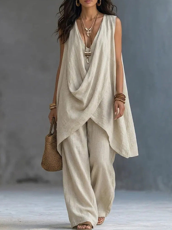 Sleeveless Tunic Top & Pants Set