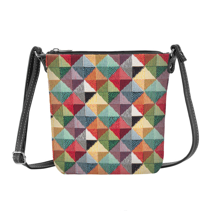 SLING-MTRI | MULTICOLOR TRIANGLE SLING BAG PURSE CROSSBODY