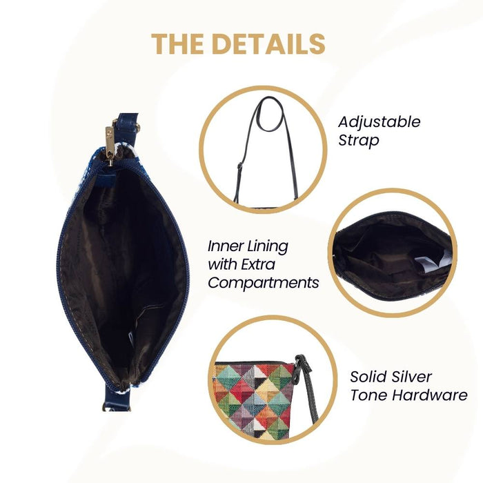 SLING-MTRI | MULTICOLOR TRIANGLE SLING BAG PURSE CROSSBODY