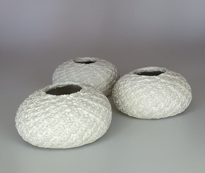 Small Natural Fiber Pebble Vessel