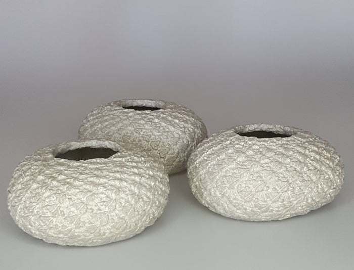 Small Natural Fiber Pebble Vessel