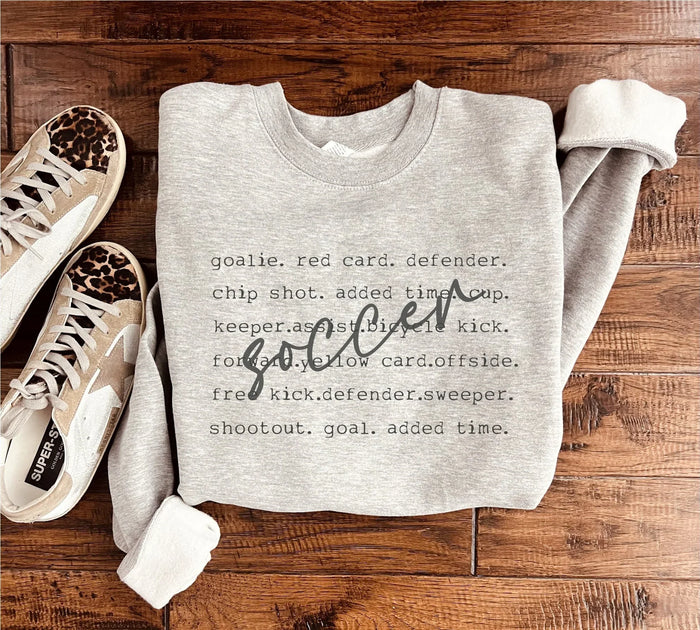 Soccer Words Sweatshirt in Two Colors