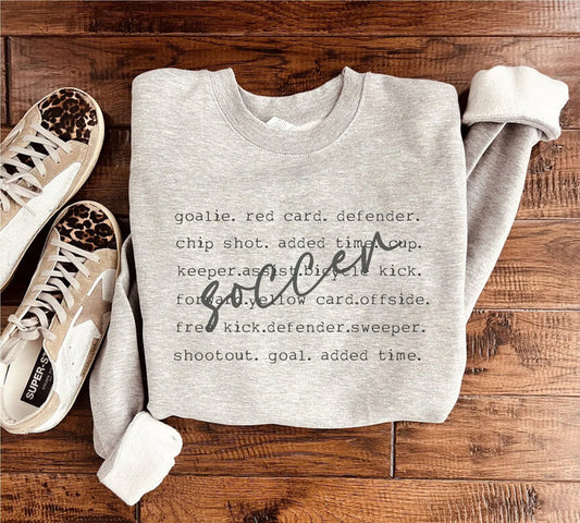 Soccer Words Sweatshirt in Two Colors