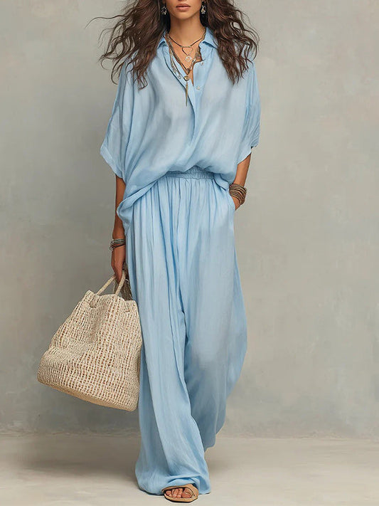 Solid Shirt & Pants Set