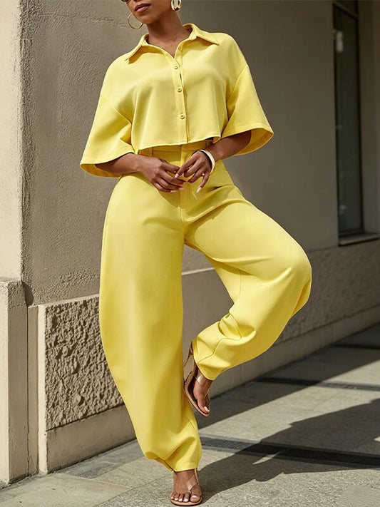 Solid Shirt & Pants Set