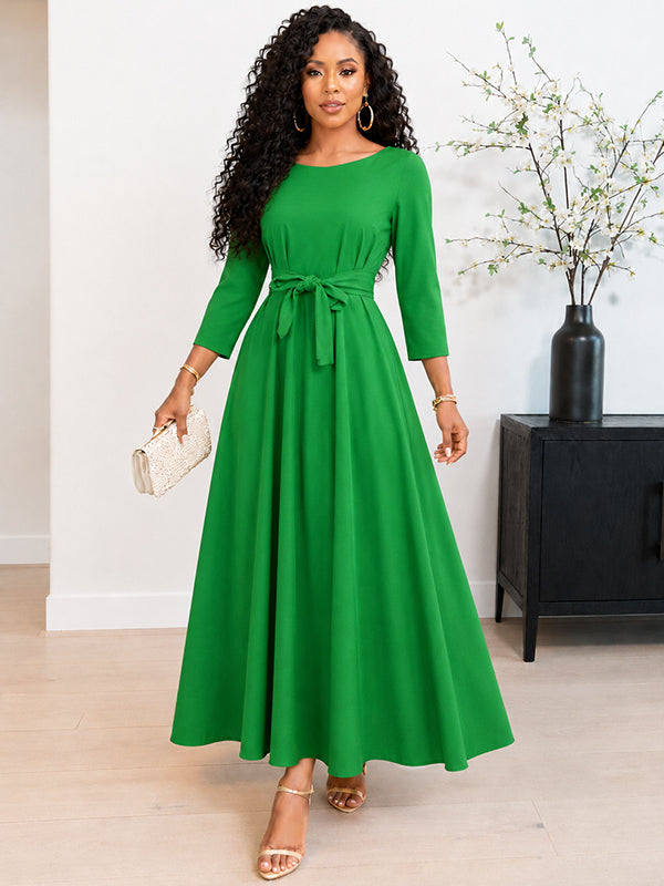 Solid Tied-Front Dress